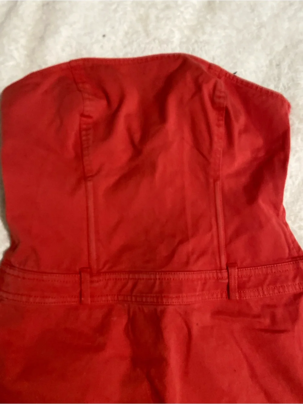 J. Crew Strapless Red Midi Dress